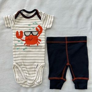 🔥 3 for $10🔥 Crab onesie with matching pants 🦀